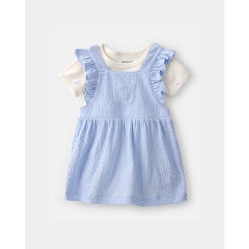 Baby Girl 2-Piece Jumper Dress Set - Blue