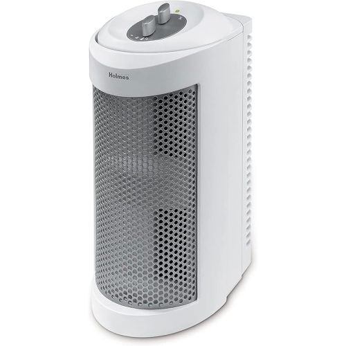 Holmes True HEPA Allergen Remover Mini Tower Air Purifier with Optional Ionizer | Small Space Air Purifier, White (HAP706-NU-1)