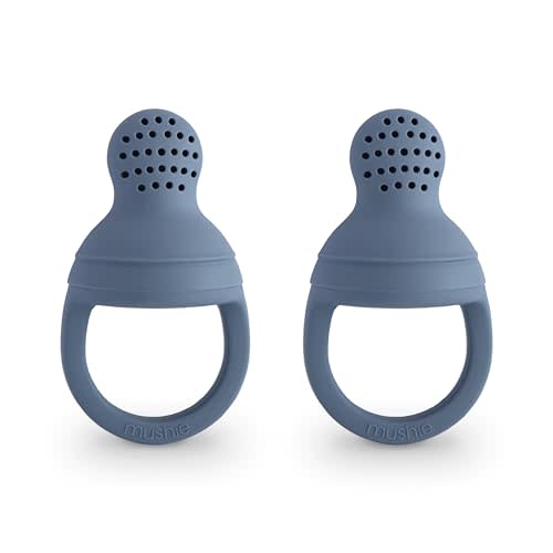 mushie Silicone Baby Fresh Fruit & Food Feeder Pacifier | 6 Months+ (Tradewinds)