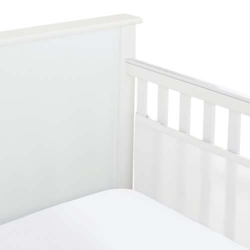 BreathableBaby Breathable Mesh Liner for Full-Size Cribs, Classic 3mm Mesh, White (Size 2FS Covers 2 Sides)