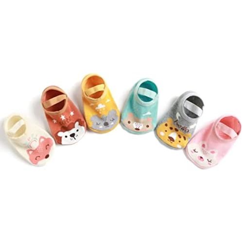 Zumou Baby Non Skid Anti Slip Socks Grip for Toddler Girls Boys Slipper 0-36 Months 6 Pairs
