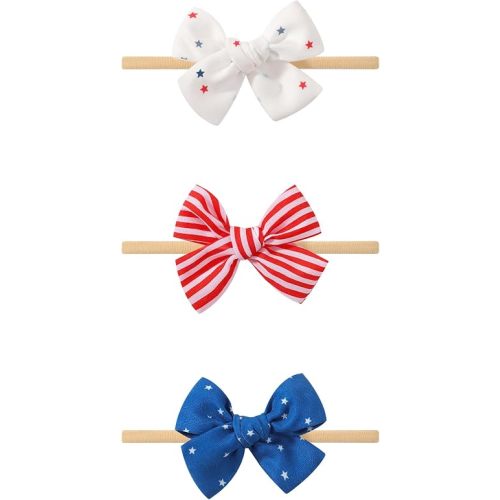 3PCS 4th of July Baby Girls Headbands Hair Bows