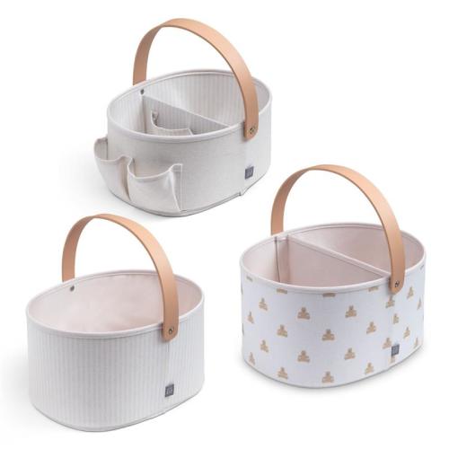 Delta - 3-Pack Nested Fabric Storage Bins With Handles Tan