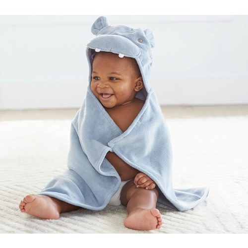 Hippo Plush Baby Hooded Towel