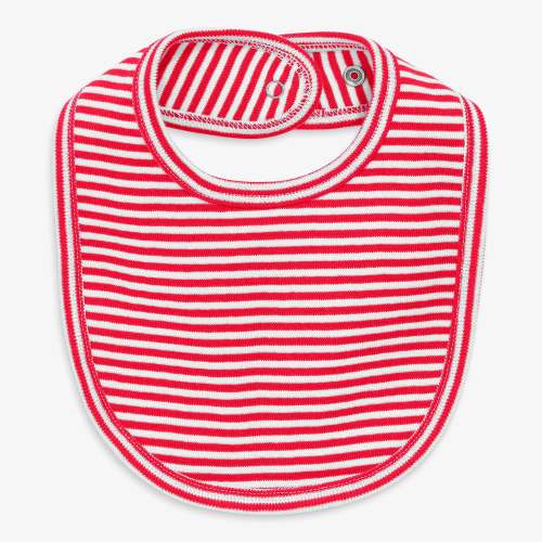 Baby organic snap bib in mini stripe | Primary.com