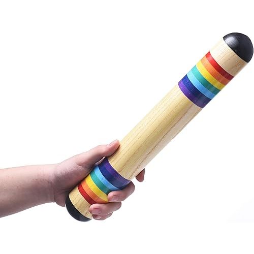 13.8 Inch Wooden Rain Maker Rain Stick Musical Instrument, Rainfall Rattle Tube Rainstick Shaker