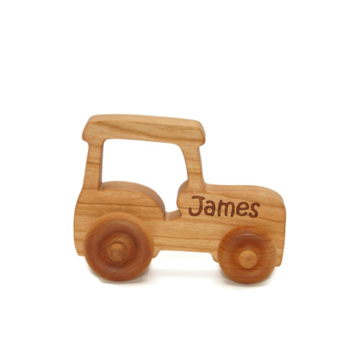 Wooden Tractor Push Toy by Little Wooden Wonders
