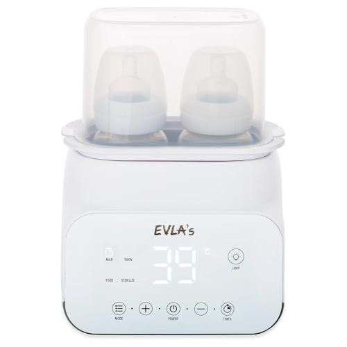 EVLA’S Baby Bottle Warmer, Multi-Function Feeding Bottle Warmer, Fast and Accurate Breastmilk and Formula Milk Warmer with Timer, Defrost, Keep Warm, Baby Food Jar Heating Functions, White