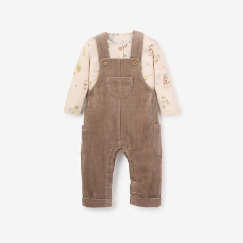 Wilderness Henley + Corduroy Overall Set BROWN / 3-6M