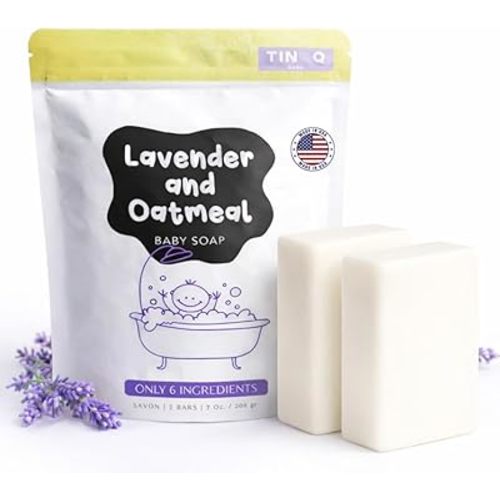 Baby Soap Bar For Sensitive Skin | Natural Bath Soap For Toddlers Kids Adults | Relaxing Organic Lavender Essential Oil | No Artificial Fragrance | Only 6 Ingredients | Vegan | No SLS | 2 Bars