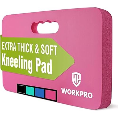 WORKPRO Extra Thick Kneeling Pad, Soft Foam Cushioning for Knee, Large Foam Kneeler Mat for Gardening, Bathing Baby, Workout Supplies, 17.5 x 11 x 1.5 in, Pink