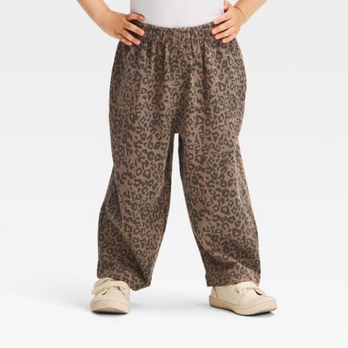Grayson Threads Mini Toddler Boys' Wide Leg Knit Pants - Cheetah Brown 2T