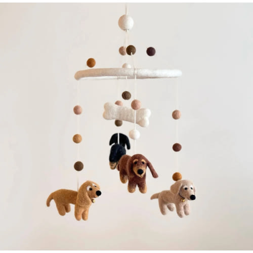 Dachshund Dog Felt Baby Mobile