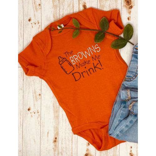 Browns Make Me Drink Baby Bodysuit
Newborn Size