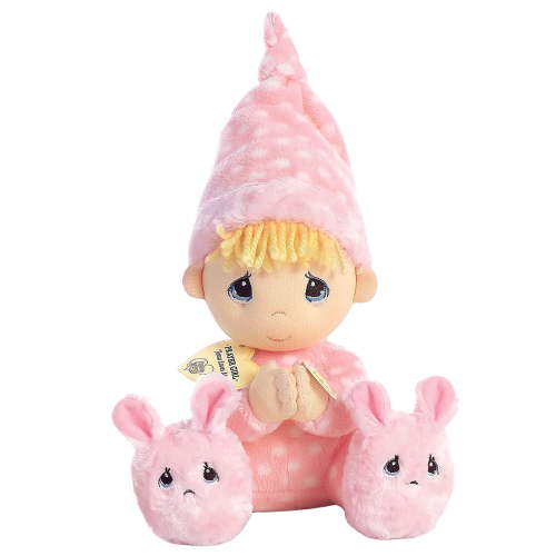 Aurora - Medium Pink Precious Moments - 9.5" Precious Prayer Girl - Inspirational Stuffed Animal