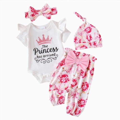 Ccpelsie Newborn Baby Girl Ruffle Romper Fall Winter Coming Home Outfit One-piece Jumpsuit(White,0-3 Months)