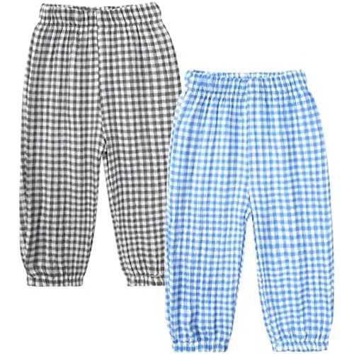 MYGBCPJS Baby Boys Girls Cotton Linen Trousers Kids Casual Ankle Pants Loose Long Bloomers