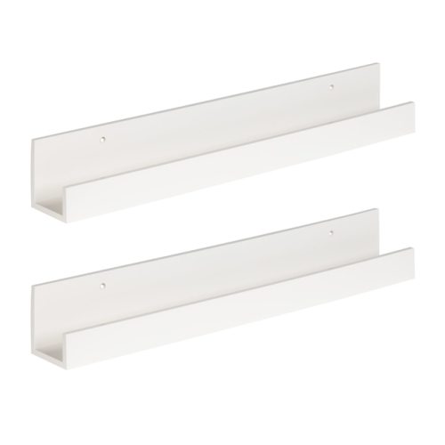 Kate and Laurel 24-in L x 3.5-in D x 3.5-in H White Wood Rectangular Floating Shelf (2 Shelves) 211554 at Lowes.com