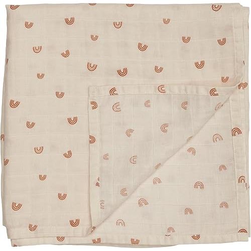 Swaddle - 100% Organic Cotton - Muslin Swaddle Blankets for Newborn, 47" x 47" (Rainbows)