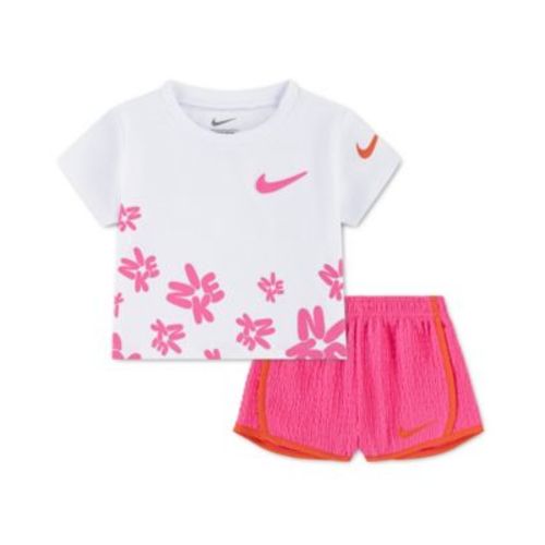 Baby Girls' Short-Sleeve T-Shirt and Shorts, 2-Piece Set