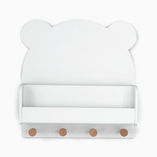 Delta Children babyGap Brannan Bear Wall Shelf with 4 Hooks - White