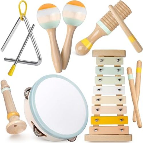 Baby Musical Instruments - Montessori Wooden Toys for Toddlers Sensory Play