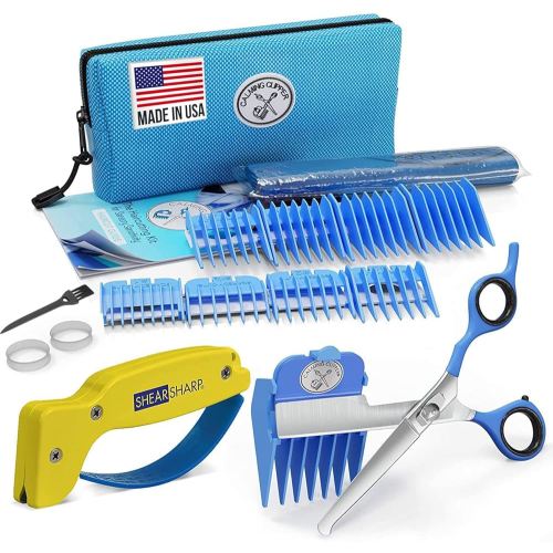 Calming Clipper® - The Silent, Gentle Haircutting Kit for Children with Autism and Sensory Sensitivity - Includes Barber Cape (21pcs RH + Sharpener)