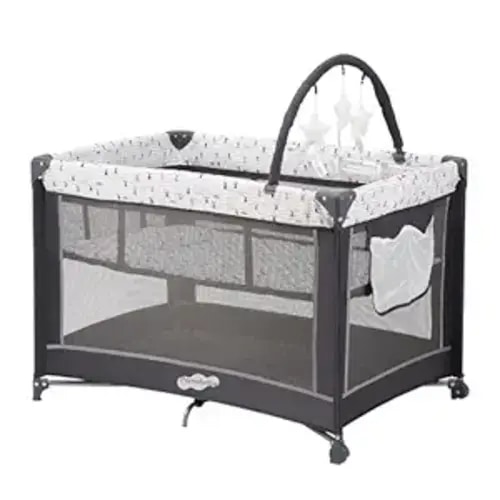 Pamo Babe Pack and Play with Bassinet, Portable Playard for Baby