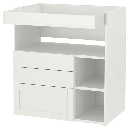 SMÅSTAD Changing table - white with frame/with 3 drawers 35 3/8x31 1/2x39 3/8 "