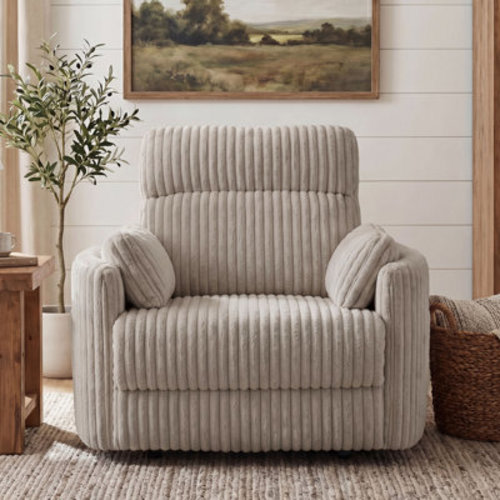 Hokku Designs 53" Wide Modern Power Recliner Chair with Adjustable Lumbar Support and USB Charging & Reviews | Wayfair