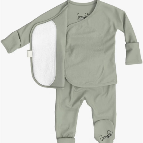 Bonsie Skin to Skin Babywear Footie - Green Baby Footed Bodysuit