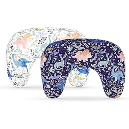 Pea Pod Nursing Pillow Cover 2 Pack Soft Stretchy Nursing Cover for New-Designed Breastfeeding Pillow, Removable Feeding Slipover for Baby Boy and Girls, Cute Dinosaur Pattern