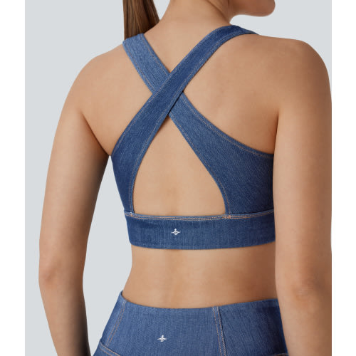 Halara Flex™ Cool Touch Washed Denim Tennis Tank Top