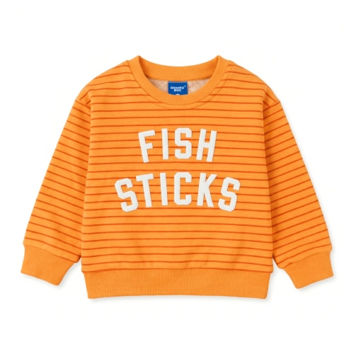 Fish Sticks Kids Sweater | Orange Striped Toddler Crewneck – Chunky Deli