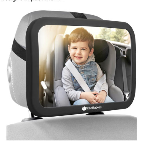 Amazon.com: KeaBabies Baby Car Seat Mirror, Wide View, Shatterproof (Matte Black) | Backseat Infant Car Mirror for Baby Rear Facing, Crystal Clear View, Travel, Easy Install & Adjust for Removable Headrest