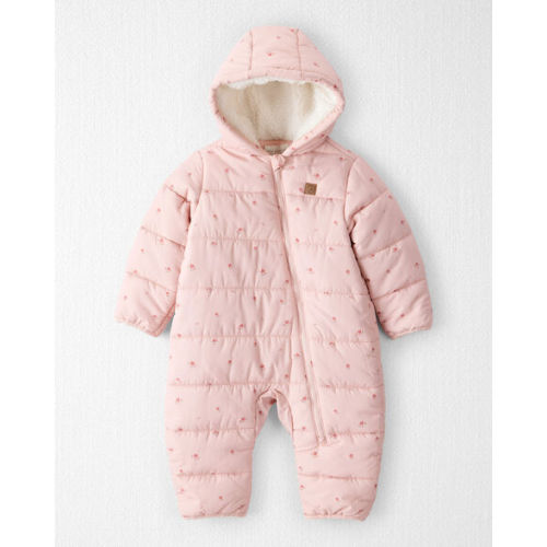 Baby Girl 1-Piece Snowsuit Made with Recycled Materials in Blush Petals Print - Little Planet | Carter's