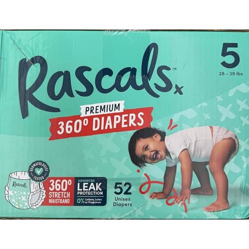 Rascal + Friends Diapers Size 5, 52 Count