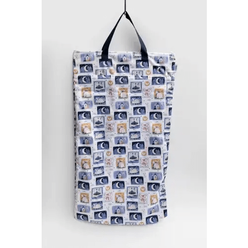 Large Zipper Hanging Wet Bag, Laundry Bag with Handles