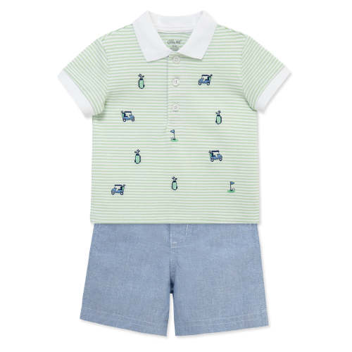 Golf Cotton Polo Short Set (12M-24M)