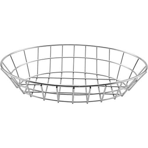 G.E.T. 4-84418 12" x 8.5" Oval Basket, 2" Clipper Mill, Stainless Steel
