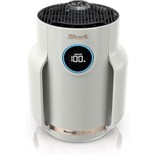 Shark Air Purifier for Home, NeverChange Compact Pro, for Bedroom, Nursery, Home Office, Dorm, HEPA-Exceeding Filter, Captures Pollutants, Pet Dander, Dust, Odor, Smoke, and More, HP072, Dove