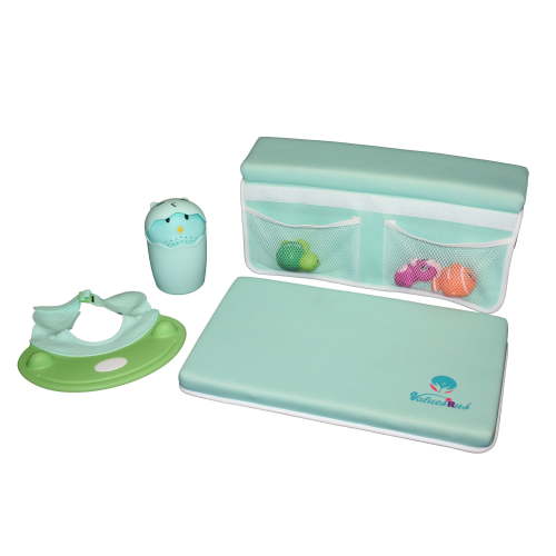 Bath Kneeler with Elbow Pads & Rinse Hat & Cup, 18" Set