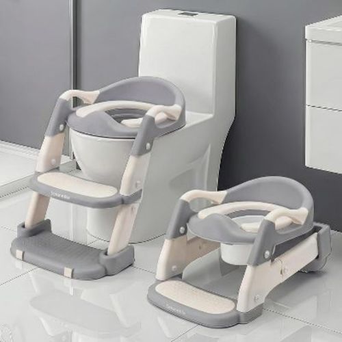 SereneLife Toddler Potty Training Seat with Ladder SLBPST2GY Adjustable Step Trainer - Gray
