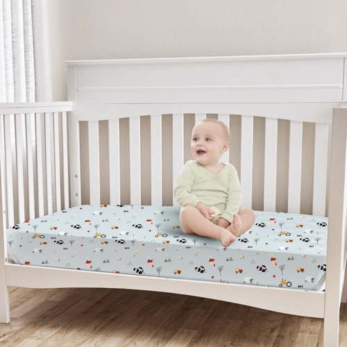 Little Grape Land Crib Sheets for Baby Boys Girls 3 Pack, 28"x 52" Extra Soft Microfiber Crib Sheet Set for Standard Crib & Toddler Mattress Pad, Whale & Rustic Ranch-Blue & Blue