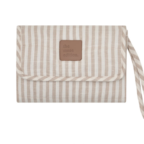 Natural Stripe Linen Change Mat