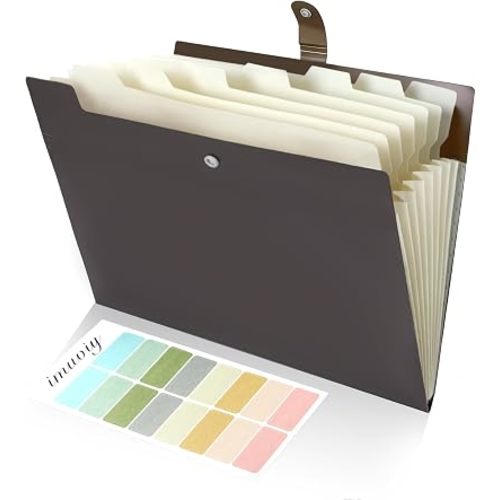 Expanding Organizer File Folder, Letter Size Expandable 8 Pockets Expanding Organizer Accordion File Folders with Labels A4 Paper Document Organizer for Home School Office Supplies