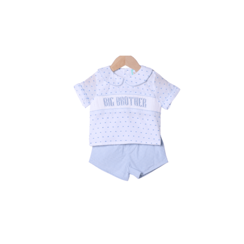 Smocked Big Brother Swiss Dot Short Set