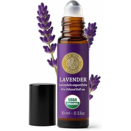 Silk Road Organic Lavender Essential Oil Roll On for Stress Relief, Sleep, Calm & Relaxation | USDA Certified Aromatherapy Roller (10 ml)
