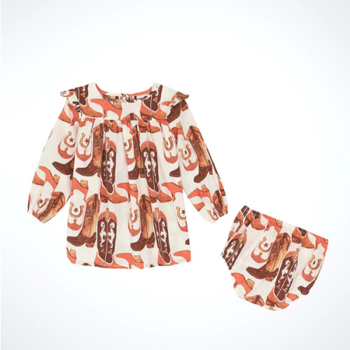 Little Girl's Western Print Trapeze Dress | GIRLS | Wrangler®