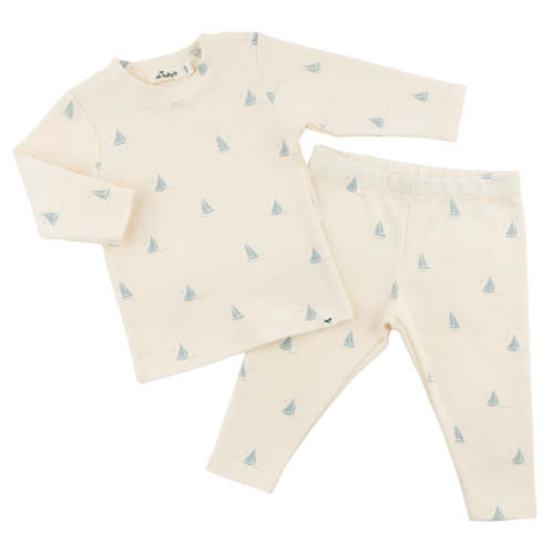 oh baby! Two Piece Set - Mini Sailboats - Milk